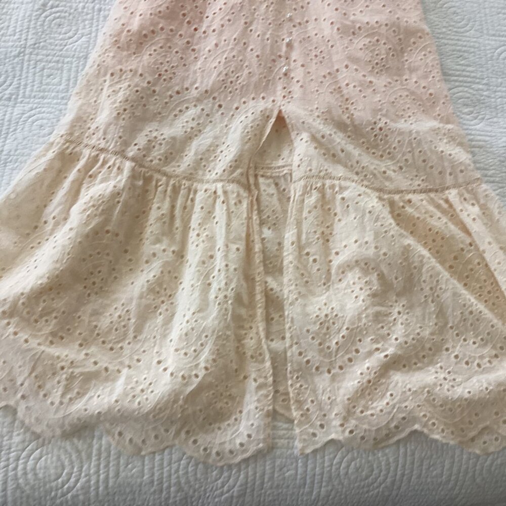 Simplee Eyelet Dress  Blush Pink Y2K Spaghetti Strap Maxi Dress Beachy Romantic - Picture 13 of 15